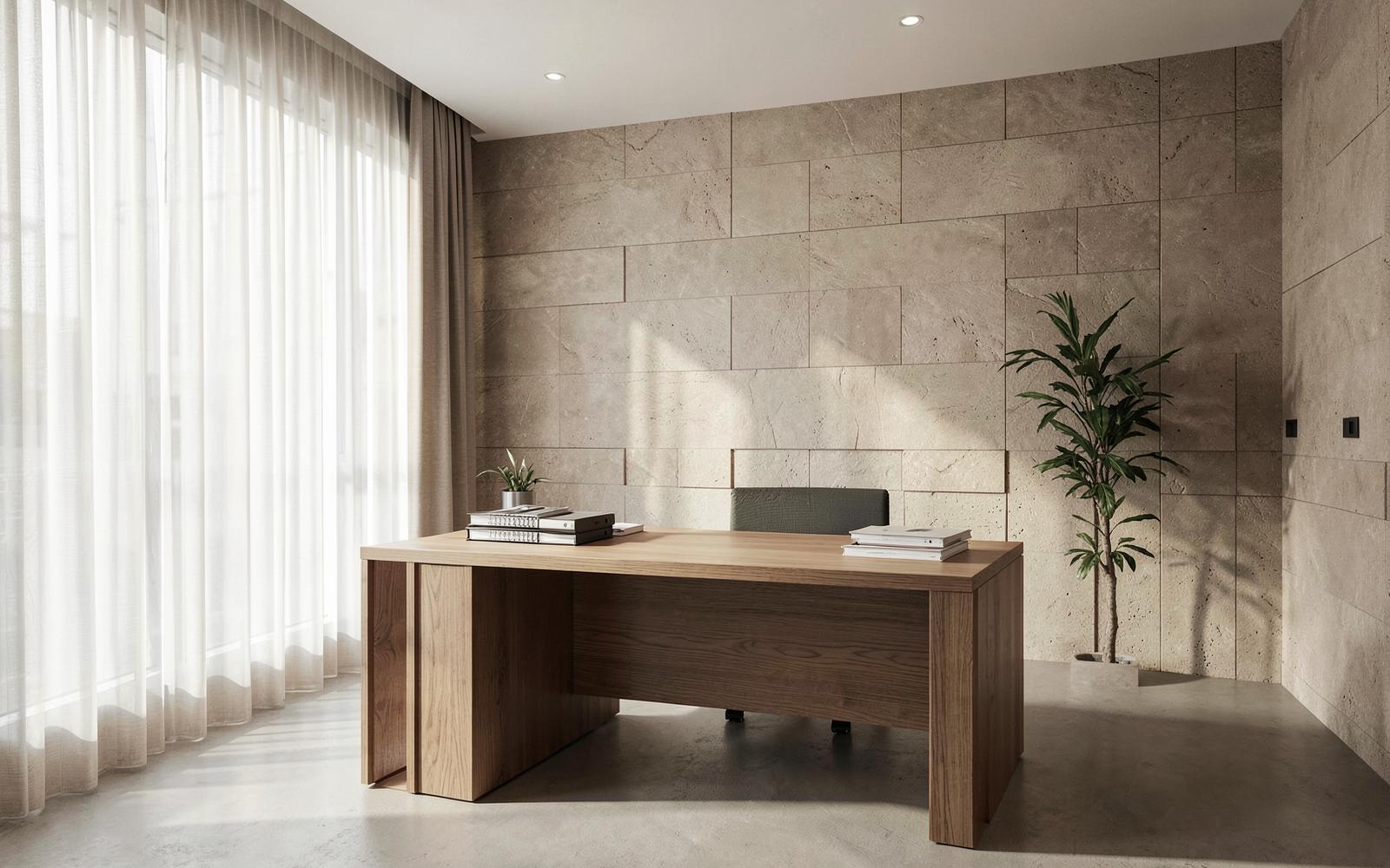 Calm, minimal accounting office with natural light